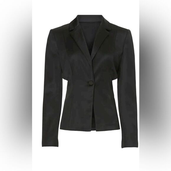 Donna Karan New York Cut-Out Tuxedo Jacket Size 8 - Picture 4 of 8